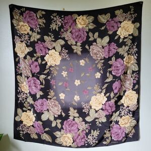 EUC VINTAGE LIZ CLAIBORNE FLORAL 100% SILK HANKY